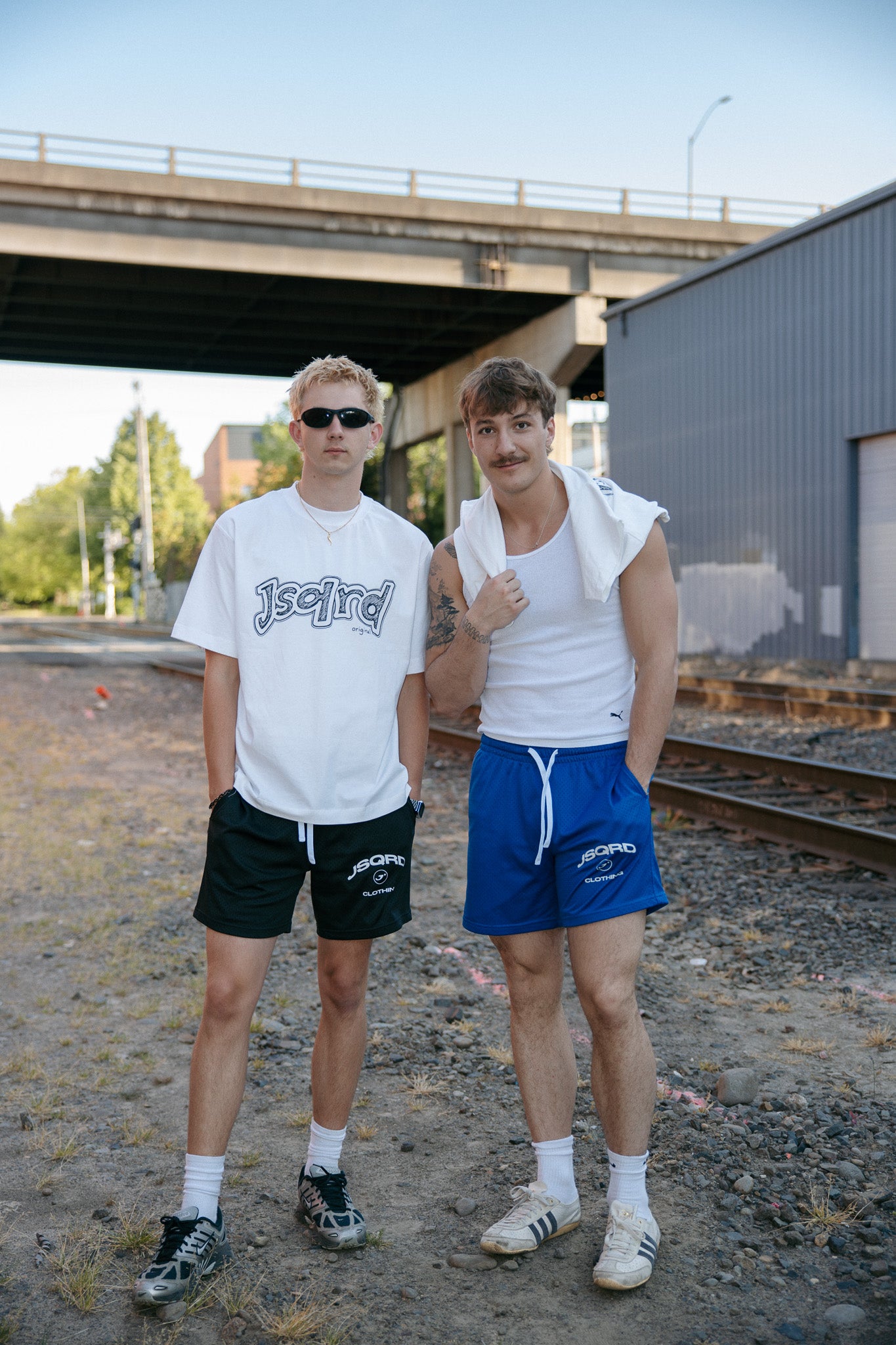 Blue Mesh Drawstring Shorts