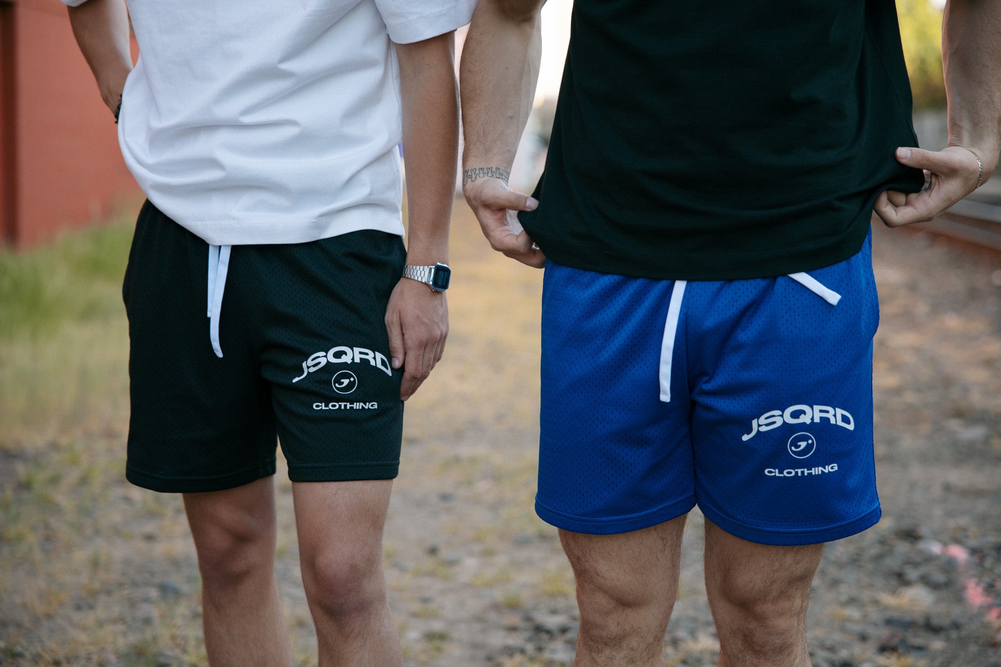 Black Mesh Drawstring Shorts