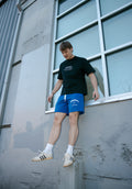 Blue Mesh Drawstring Shorts
